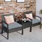 Costway 3PC Patio Rattan Furniture Set Coffee Table Conversation Sofa Cushioned